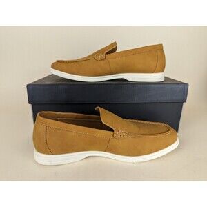 Alfani Porter Casual Loafer Flats Mens 9 M Tan Faux Leather Slip On Shoes NWB